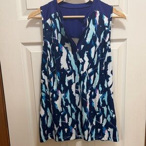 Slazenger Blue and White Patterned Tank Top